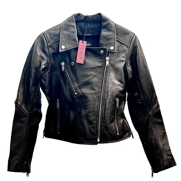 Never Worn - ATWYLD Bader Leather Moto Jacket with tags